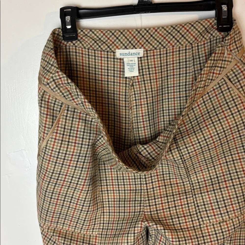 Sundance Womens 14 Brewster Plaid Wide Leg Brown High Waist